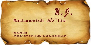 Mattanovich Júlia névjegykártya