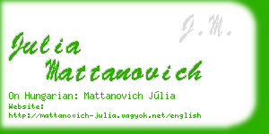 julia mattanovich business card