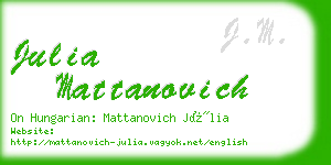 julia mattanovich business card